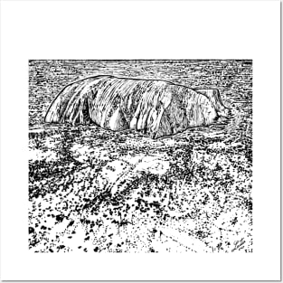 ULURU -  AYERS ROCK  ink painting.2 Posters and Art